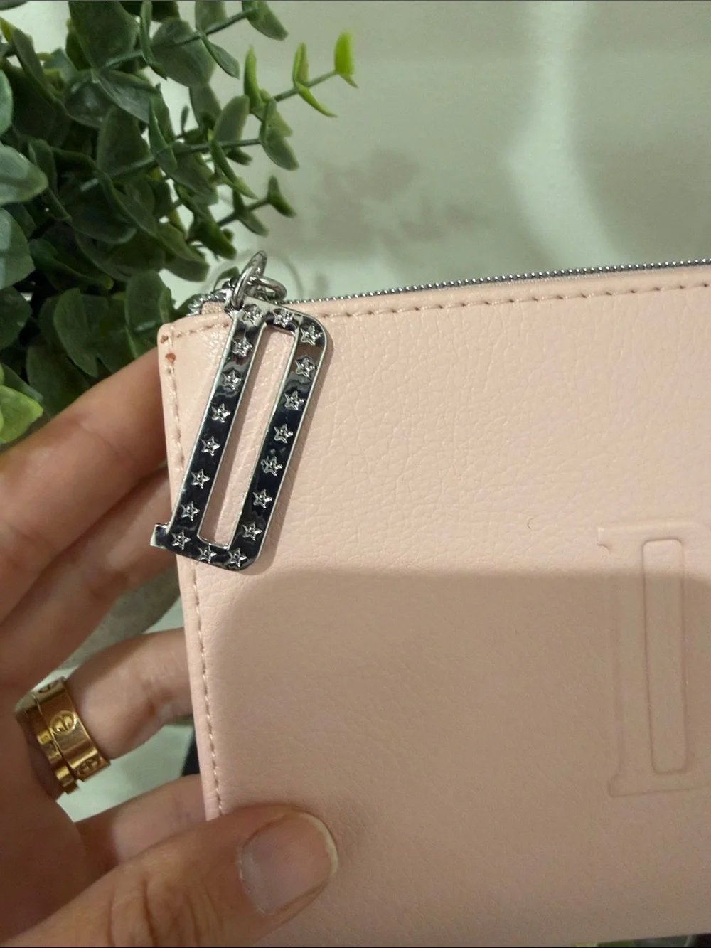 Dior Blush Pink Embossed Leather Pouch